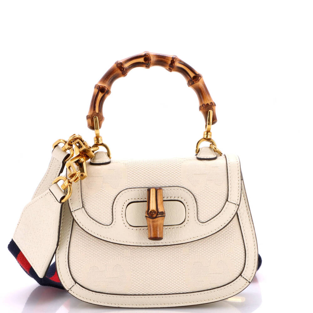 Gucci Mini Bamboo 1947 Top Handle Bag Jumbo GG Canvas